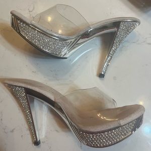 Clear posing bikini competition heels.  Size 7
